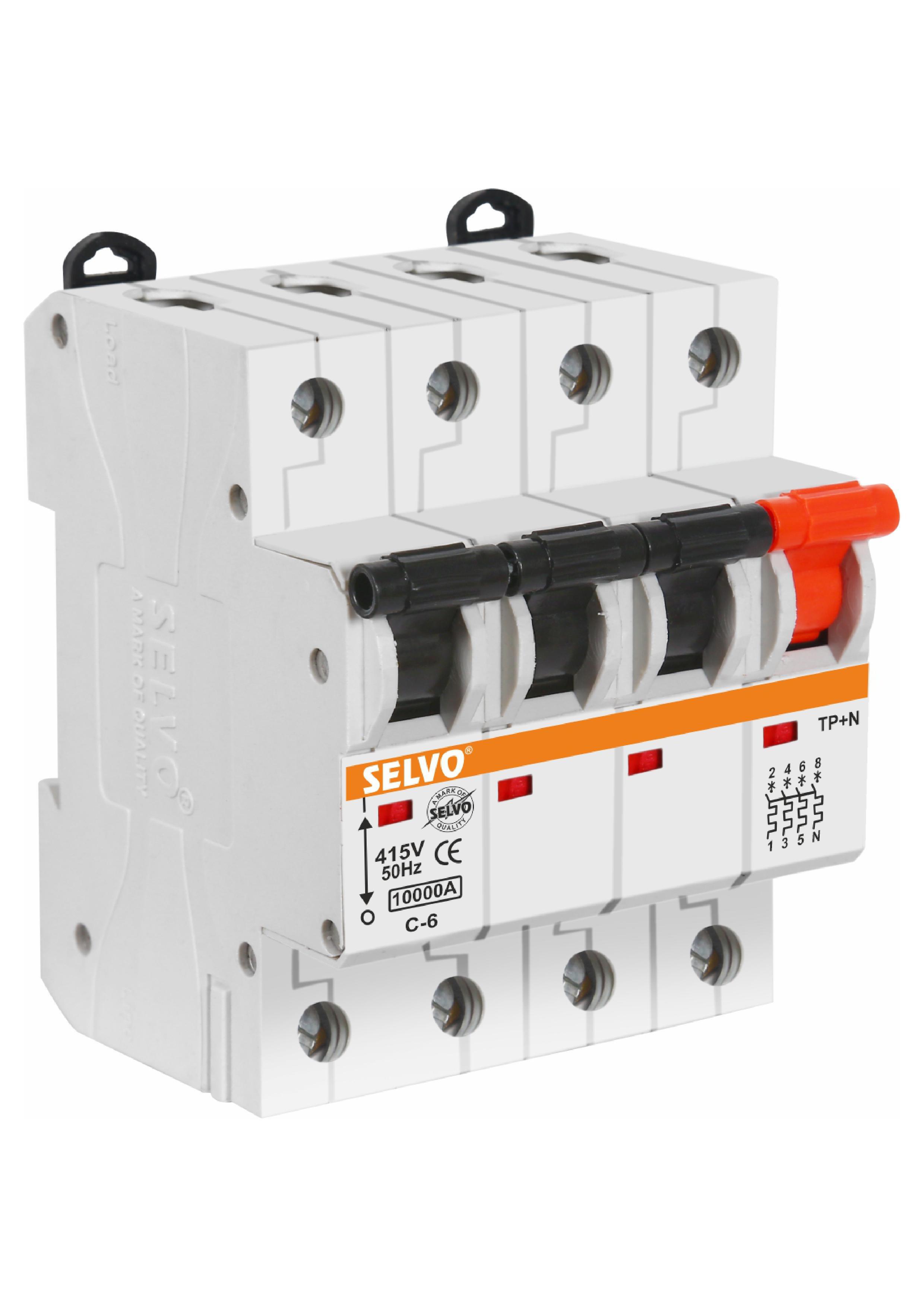 White Selvo C-63a Three Pole Neutral Mcb