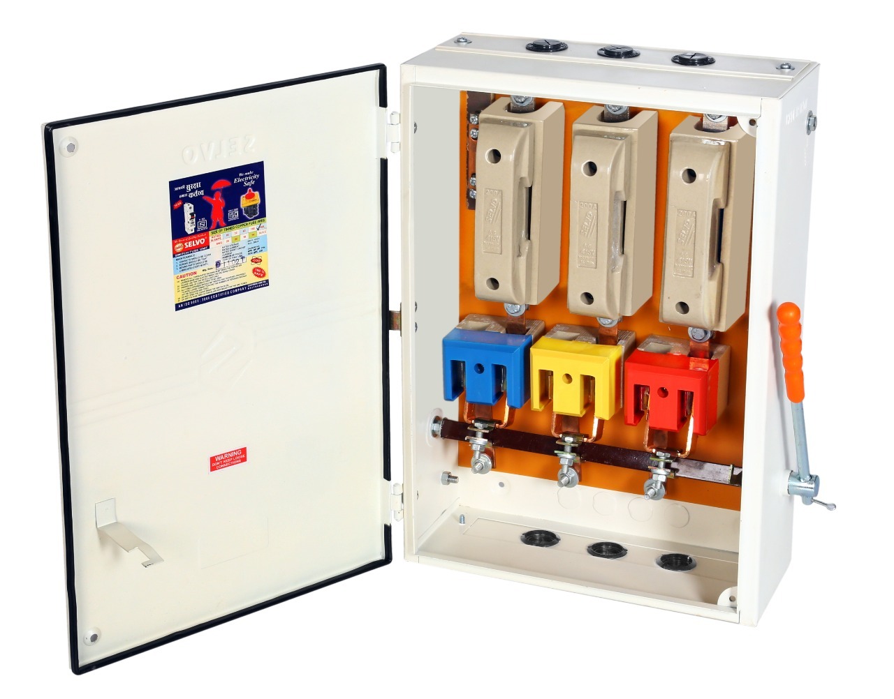 White Selvo 200a 415 Volts Three Phase Neutral Rewireable Switch Fuse Units