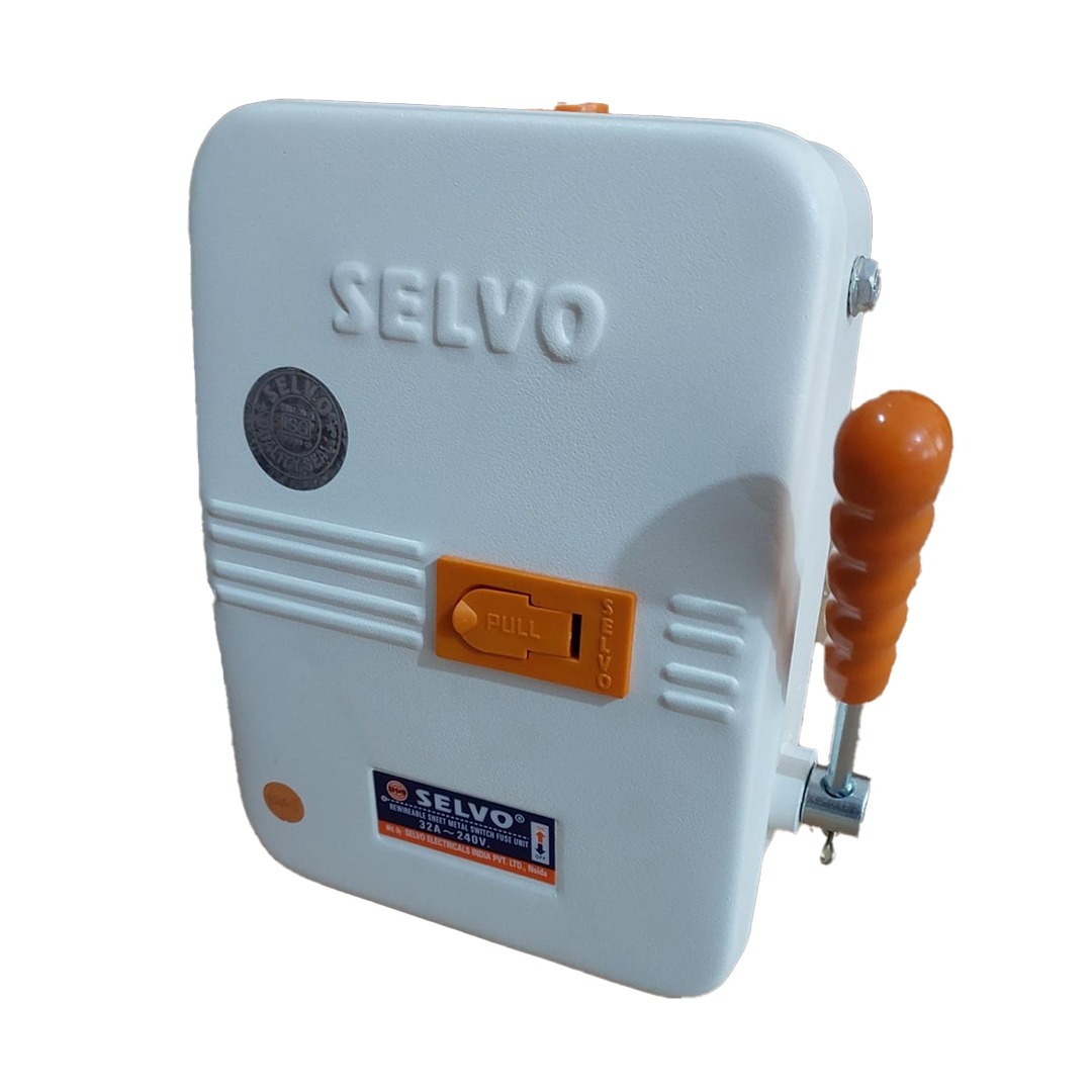 White Selvo 32 Amps 240 Volts Double Pole Rewireable Switch Fuse Units