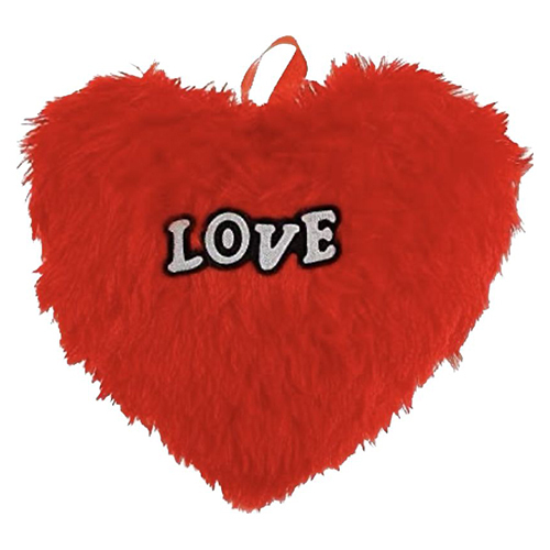 Red 7Mm Soft Heart Pillow