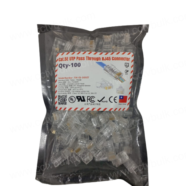 Rj45 Connector Cat 5e Utp Pass Through Taiwan 100set