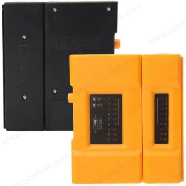 Lan Cable Tester Mini Pro - Abs Material, Orange Color | Manual Crimper, 9 Led Indicators, Compatible With Rj11/rj12/rj45, Cat5/cat6/cat7