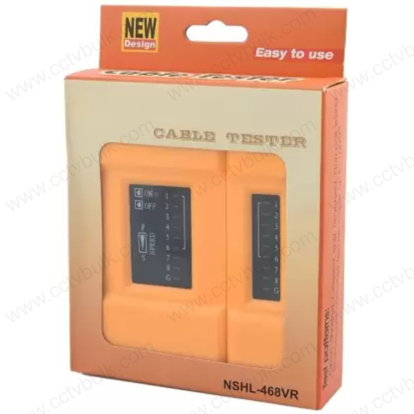 Lan Cable Tester Mini Pro - Abs Material, Orange Color | Manual Crimper, 9 Led Indicators, Compatible With Rj11/rj12/rj45, Cat5/cat6/cat7