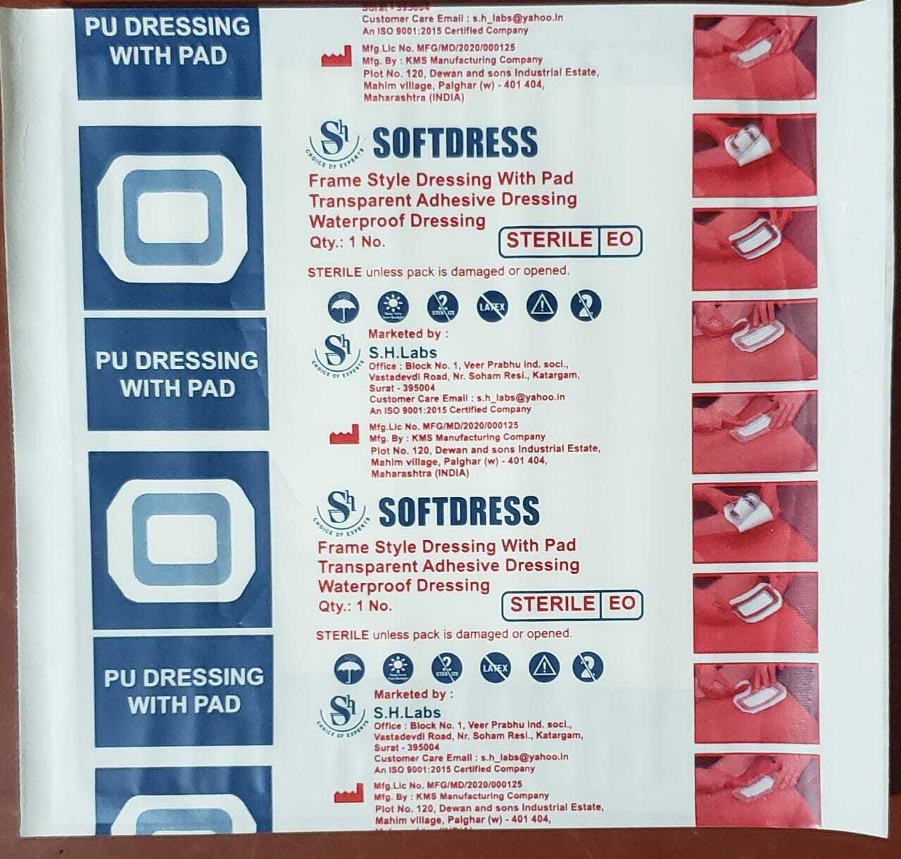 Soft Dress Transparent Adhesive Dressing Waterproof Dressing With Pad - Pu Material, 7x5 Cm, 10x10 Cm, 10x20 Cm, 10x25 Cm, 10x30 Cm | Transparent, Hypo-allergenic Polyacrylate Adhesive