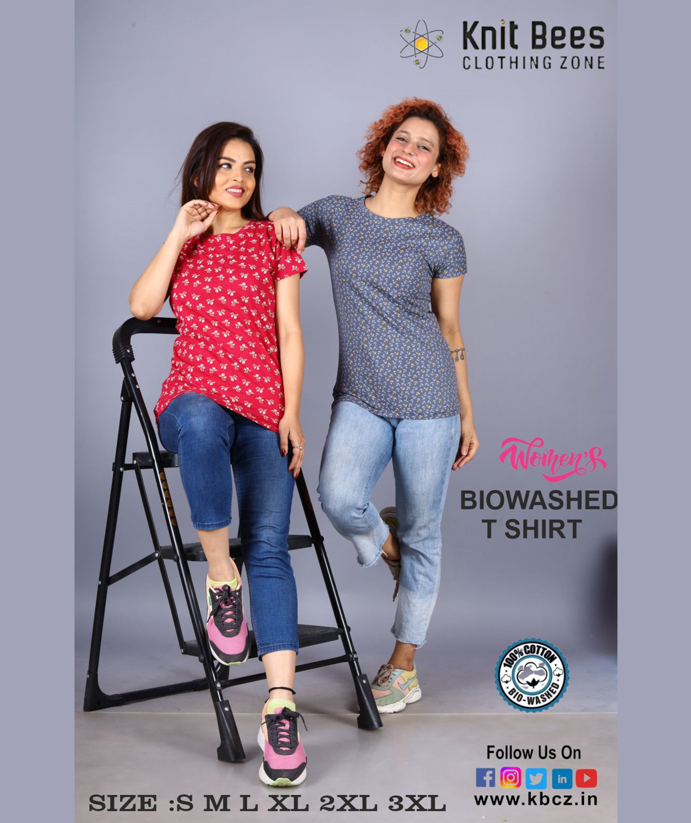 Womens Printed Top - 100% Cotton, S-3xl, Round Neck, Short Sleeve, Floral Print | Comfortable Fit, Durable, Machine Washable, Soft Fabric, Versatile Style