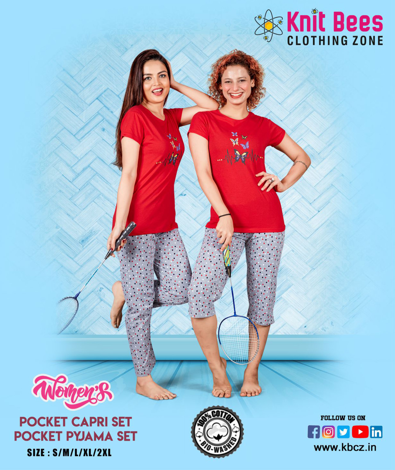 Ladies Pocket Capri Set