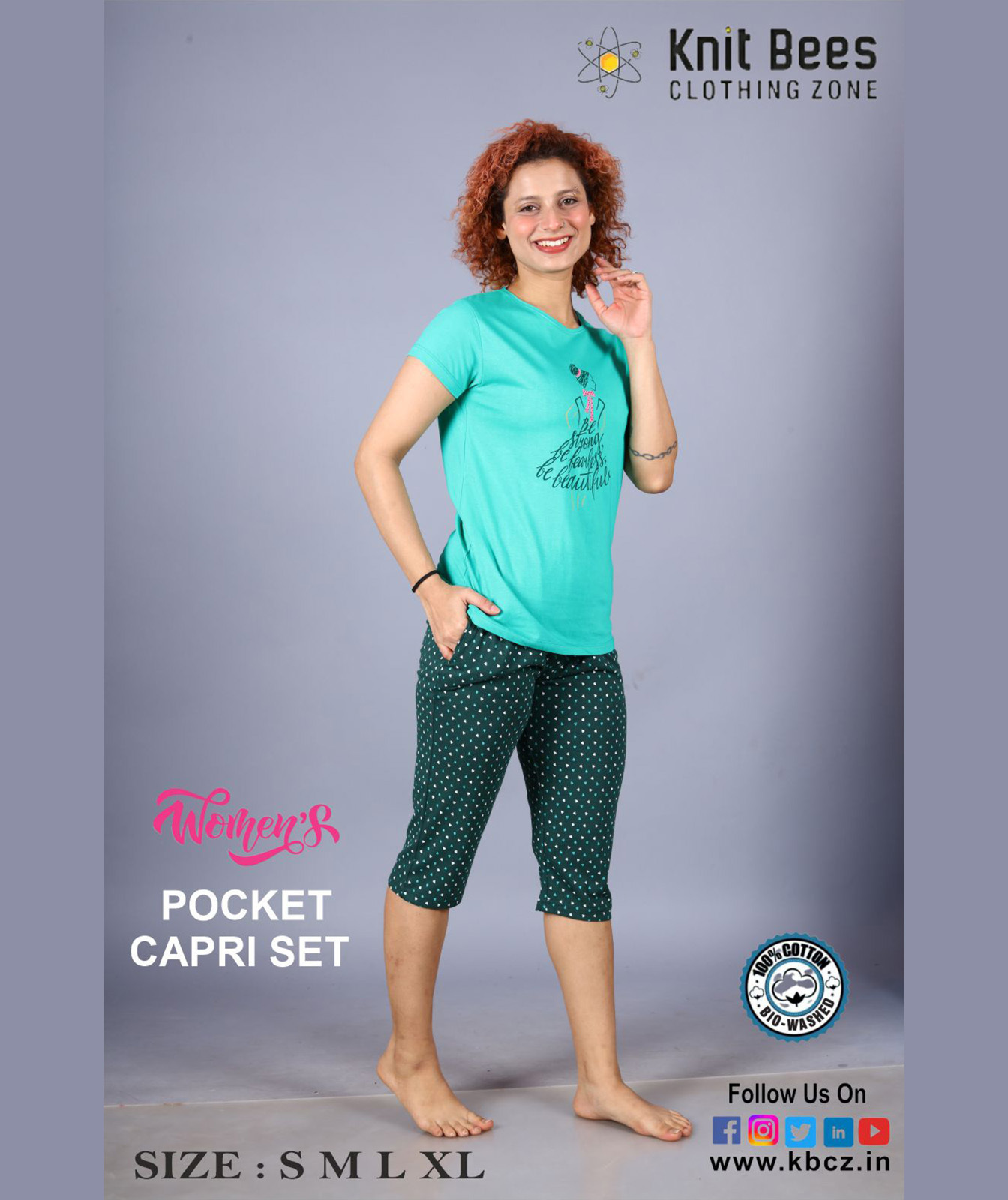 Ladies Pocket Capri Set