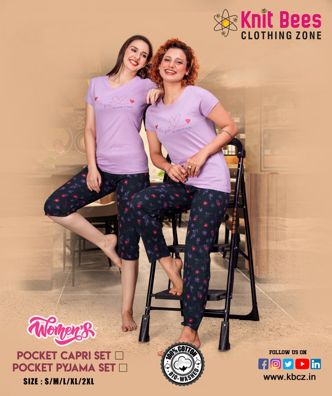 Ladies Pocket Capri Set