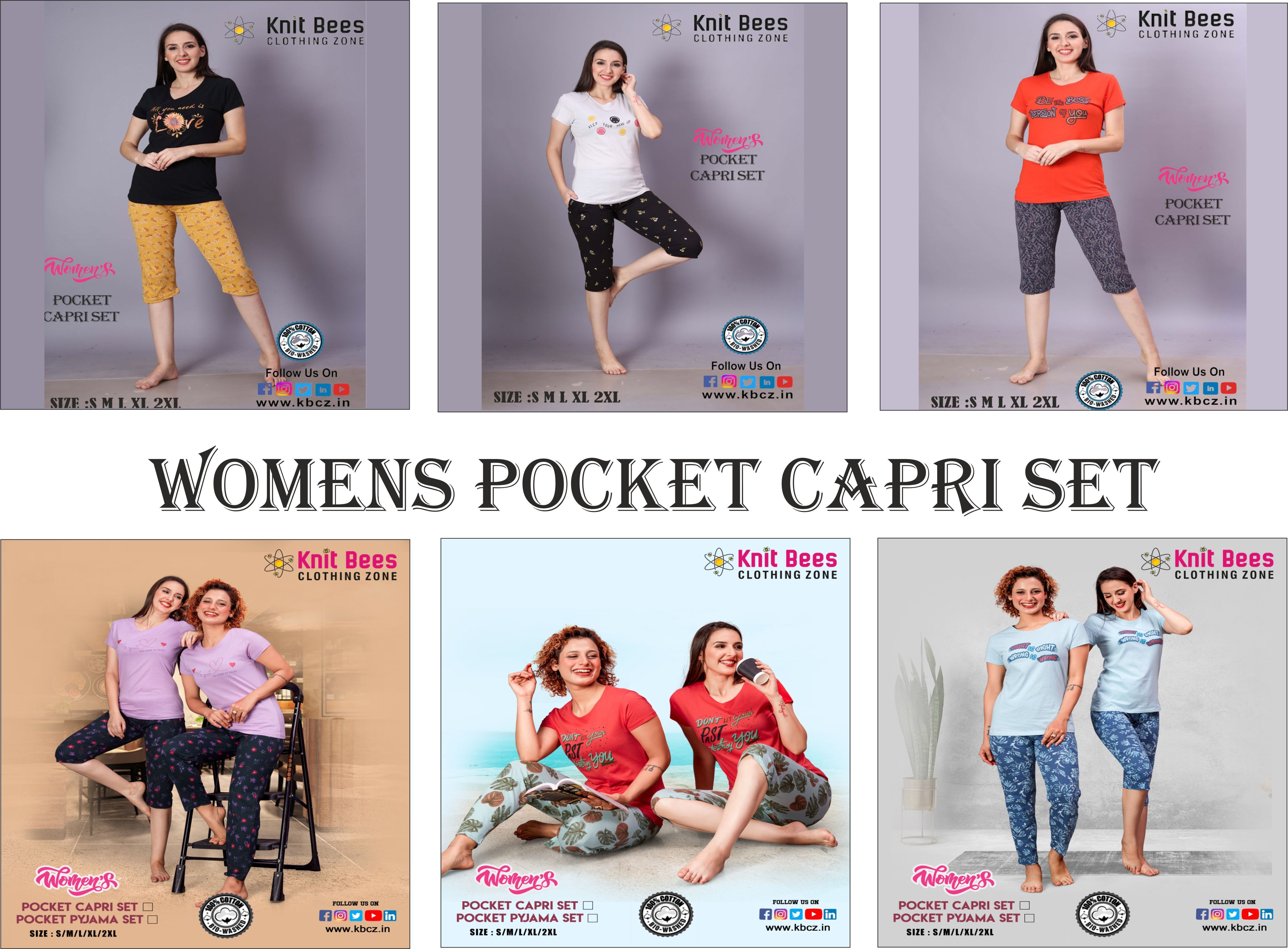 Ladies Pocket Capri Set