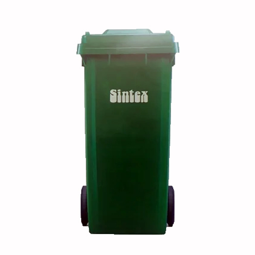 Sintex Wheeled Waste Bin - Stainless Steel, Varying Sizes, Green Color | Industrial Application, Durable Design