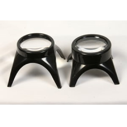 Stand Magnifier - 2.5x & 5x Magnification | Precision Glass Lens, Easy Side Access, Plastic Frame, 40mm & 20mm Field Of View