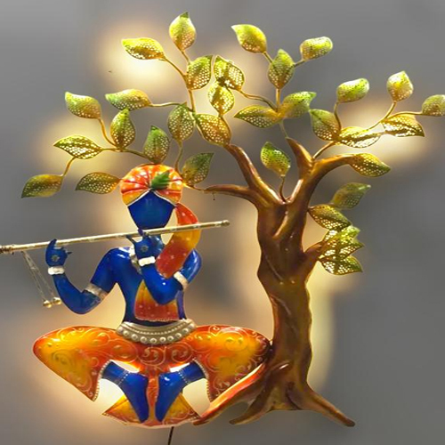 फ्लूट कृष्णा अंडर ट्री फ्रेम