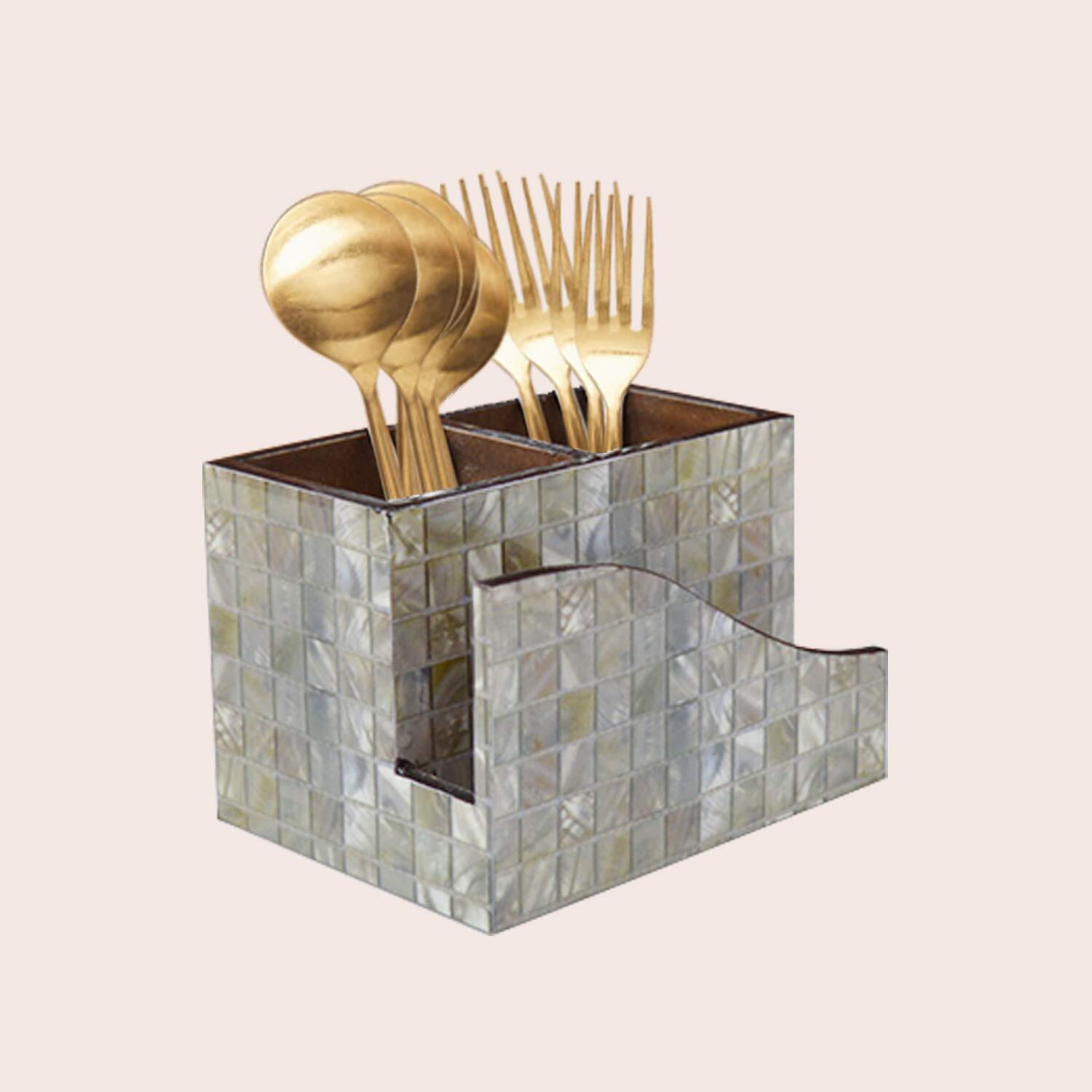 Wooden  Spoon Stand - Color: Grey