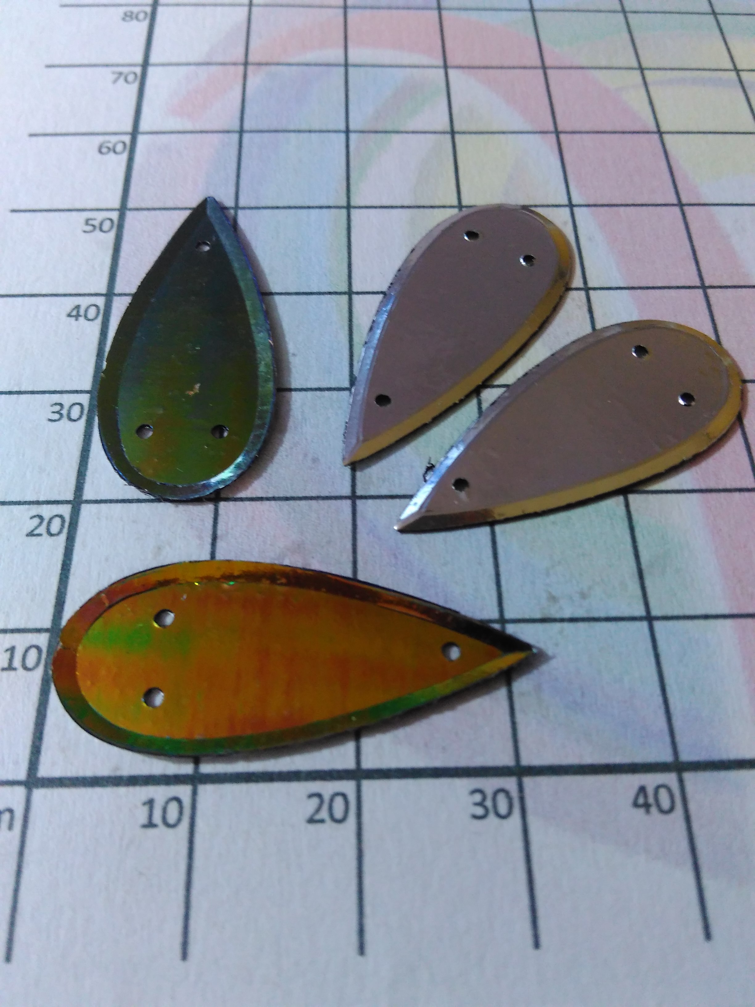 Plastic 32mm Embossed Drop Sequin