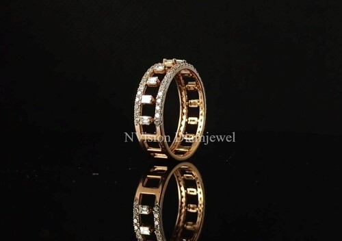 Rose Gold Natural Diamond Ambitious Ladder Ring Diamond Carat Weight: 0.82 Carat