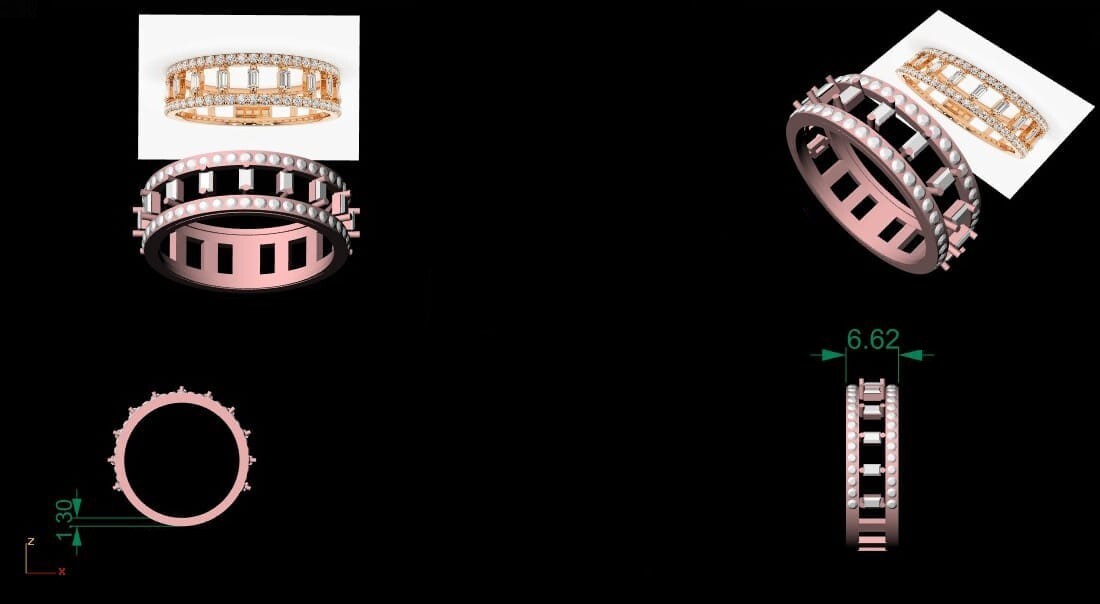 Rose Gold Natural Diamond Ambitious Ladder Ring Diamond Carat Weight: 0.82 Carat