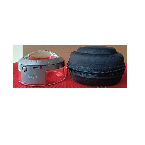 Led Dome Magnifier - Glass Lens 5x90mm, 5x72mm, 5x70mm | Lightweight, User-friendly, Low Vision Aid For Patients