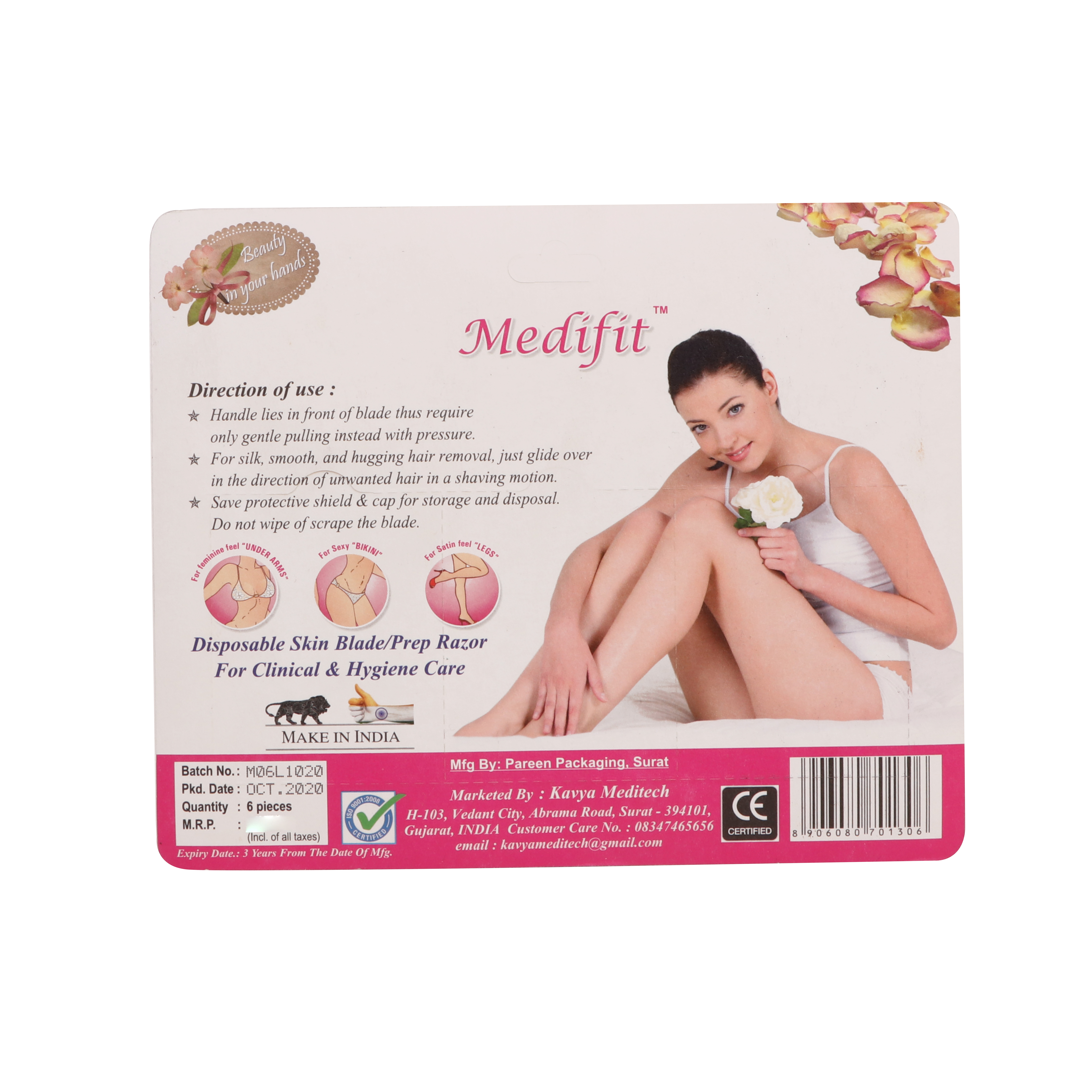 Medifit Ladies Razor 6 Pcs Pack Blade Material: Stainless Steel