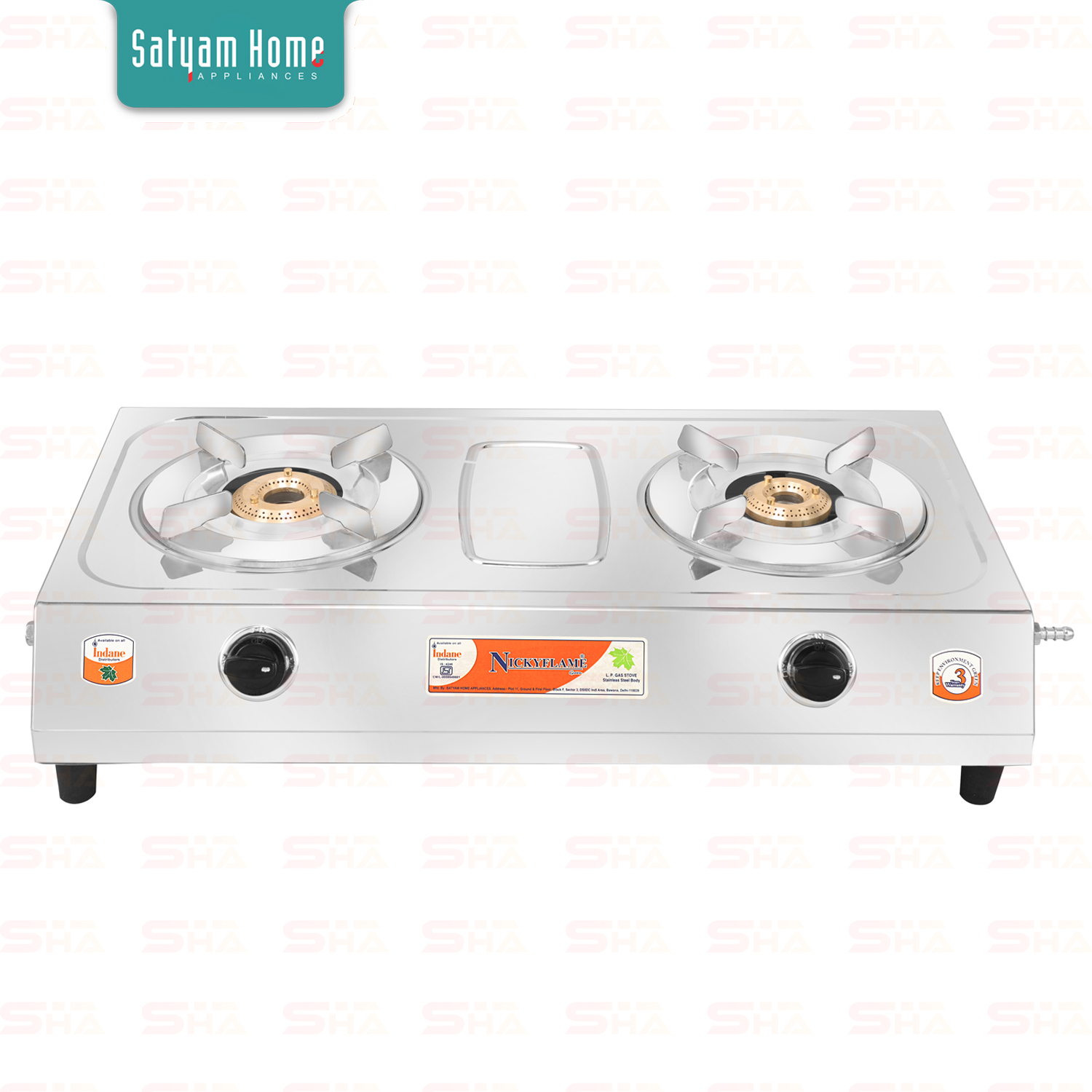 Vs2 Stainless Steel Lpg Gas Stove - 2 Burners, 1.8 Kg Body, Brass Top, 70 Gm Gas Cock | Self Installation, No Automatic Features