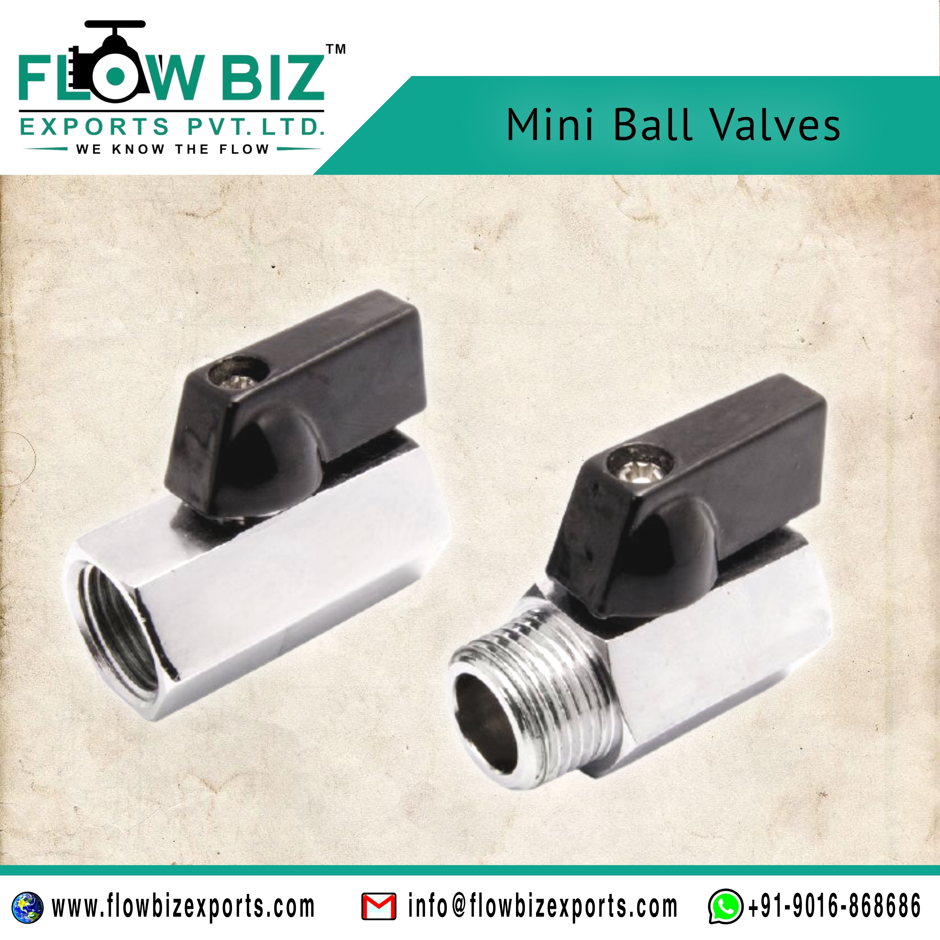 Stainless Steel Mini Ball Valve - Stainless Steel, Compact Size, Polished Silver Finish | Lightweight Design, Excellent Flow Control, Easy Installation