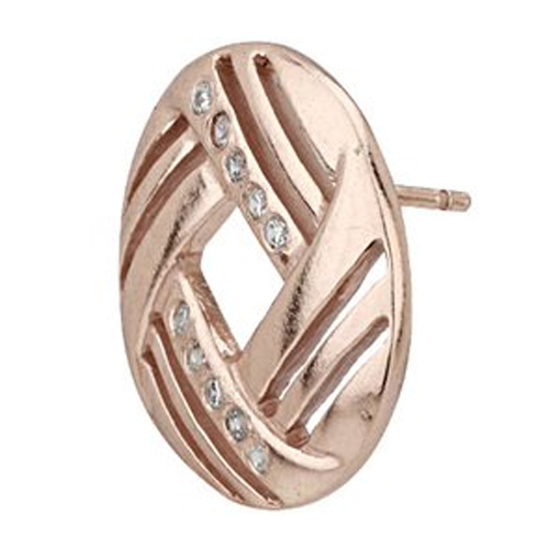 Knot Stud Silver Earring With Cubic Zirconia Stones Gender: Women