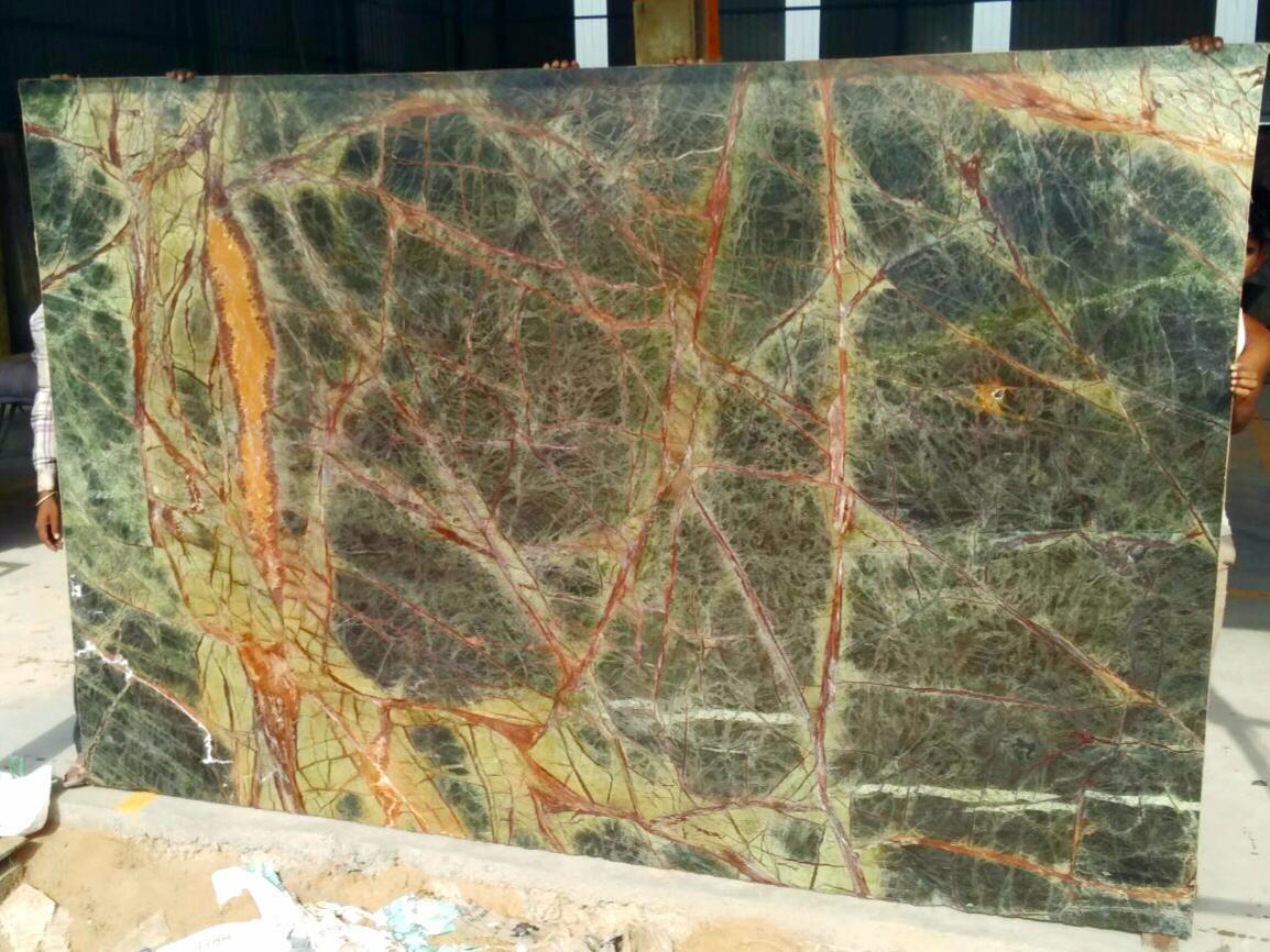Rainforest Green Marble Slabs - Size: 240 X 120 Cm Up