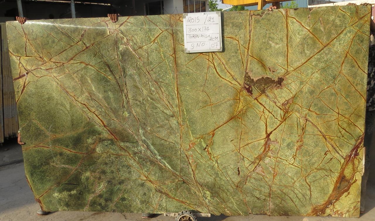 Rainforest Green Marble Slabs - Size: 240 X 120 Cm Up