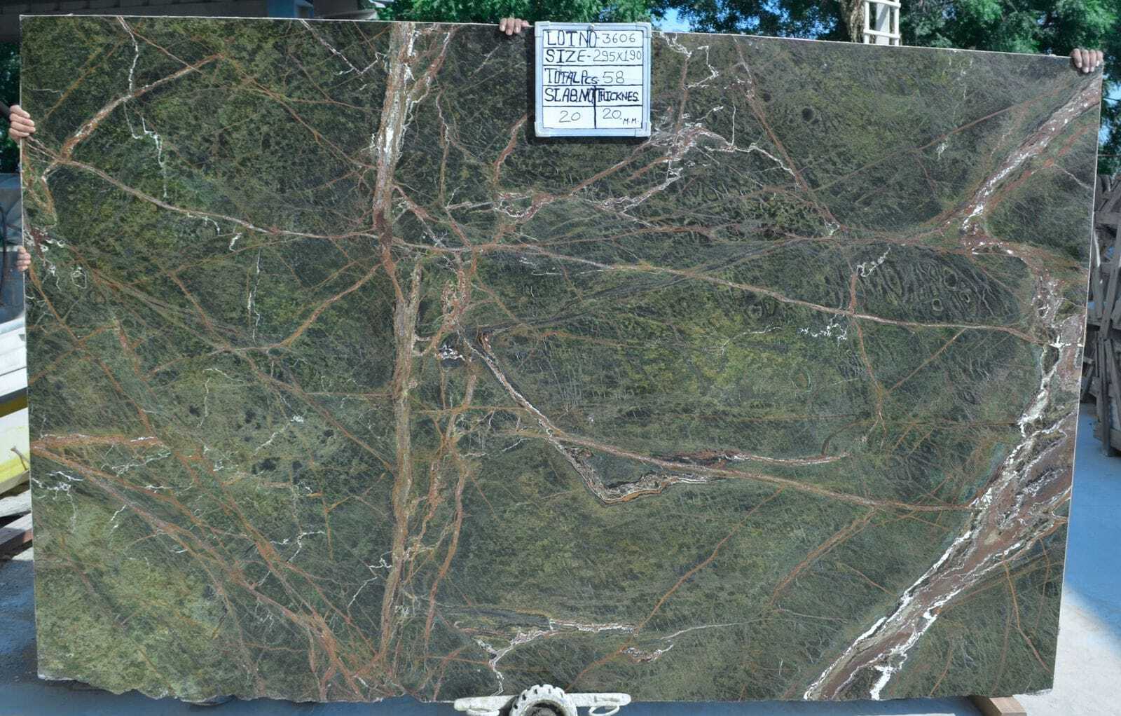 Rainforest Green Marble Slabs - Size: 240 X 120 Cm Up