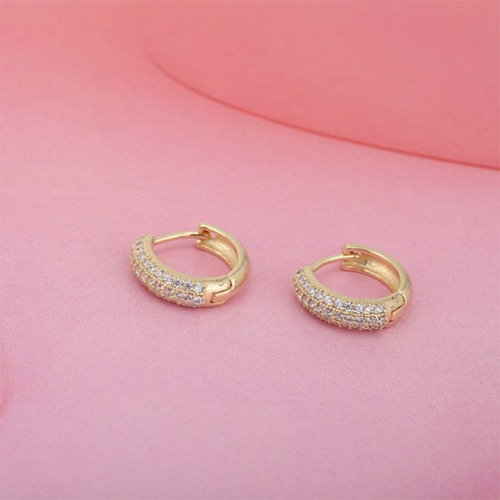 Party 18k Gold Plated Round Moonlight Huggies Silver Earring