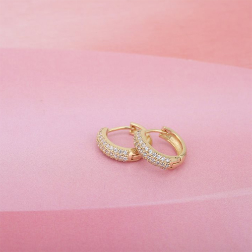 Party 18k Gold Plated Round Moonlight Huggies Silver Earring