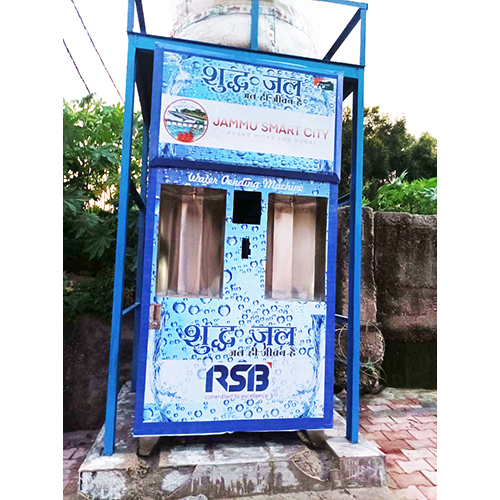 ब्लू 250 एलपीएच वाटर वेंडिंग मशीन सिक्का और कार्ड संचालित