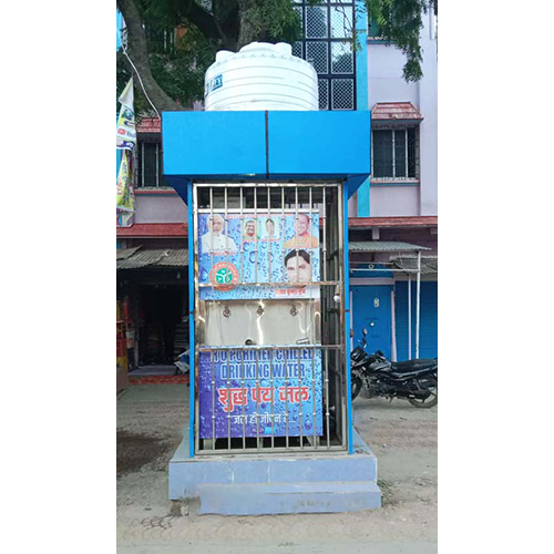सिक्का और कार्ड के बिना ब्लू 250 एलपीएच वाटर वेंडिंग मशीन संचालित