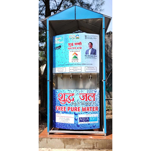 सिक्का और कार्ड के बिना ब्लू 500 एलपीएच वाटर वेंडिंग मशीन संचालित