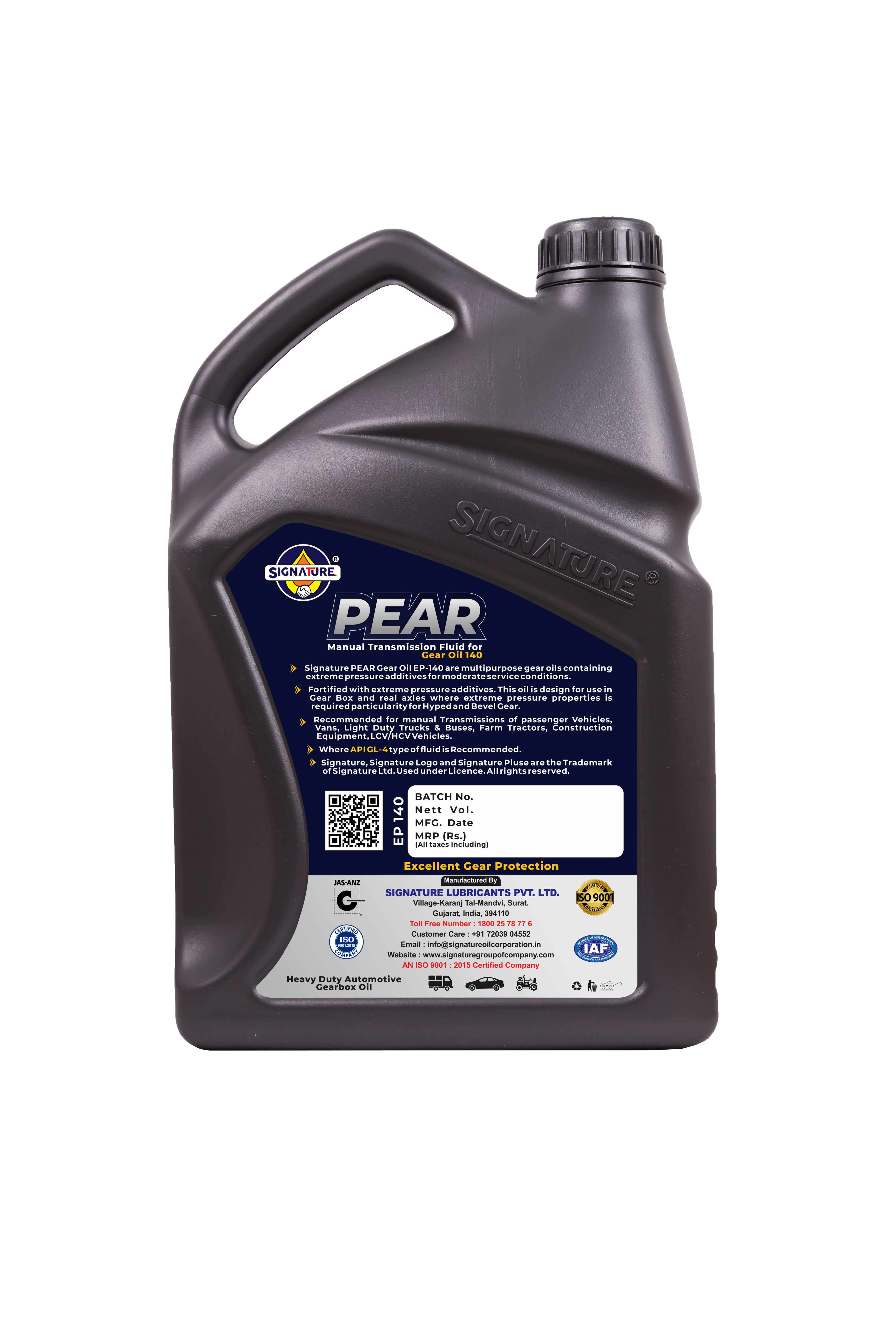 Pear Manual Transmission Fluid - 1 Ltr Ep-140, Gold Color, Strong Smell, High Viscosity, Extreme Pressure Additives, Outstanding Thermal Stability And Wear Protection