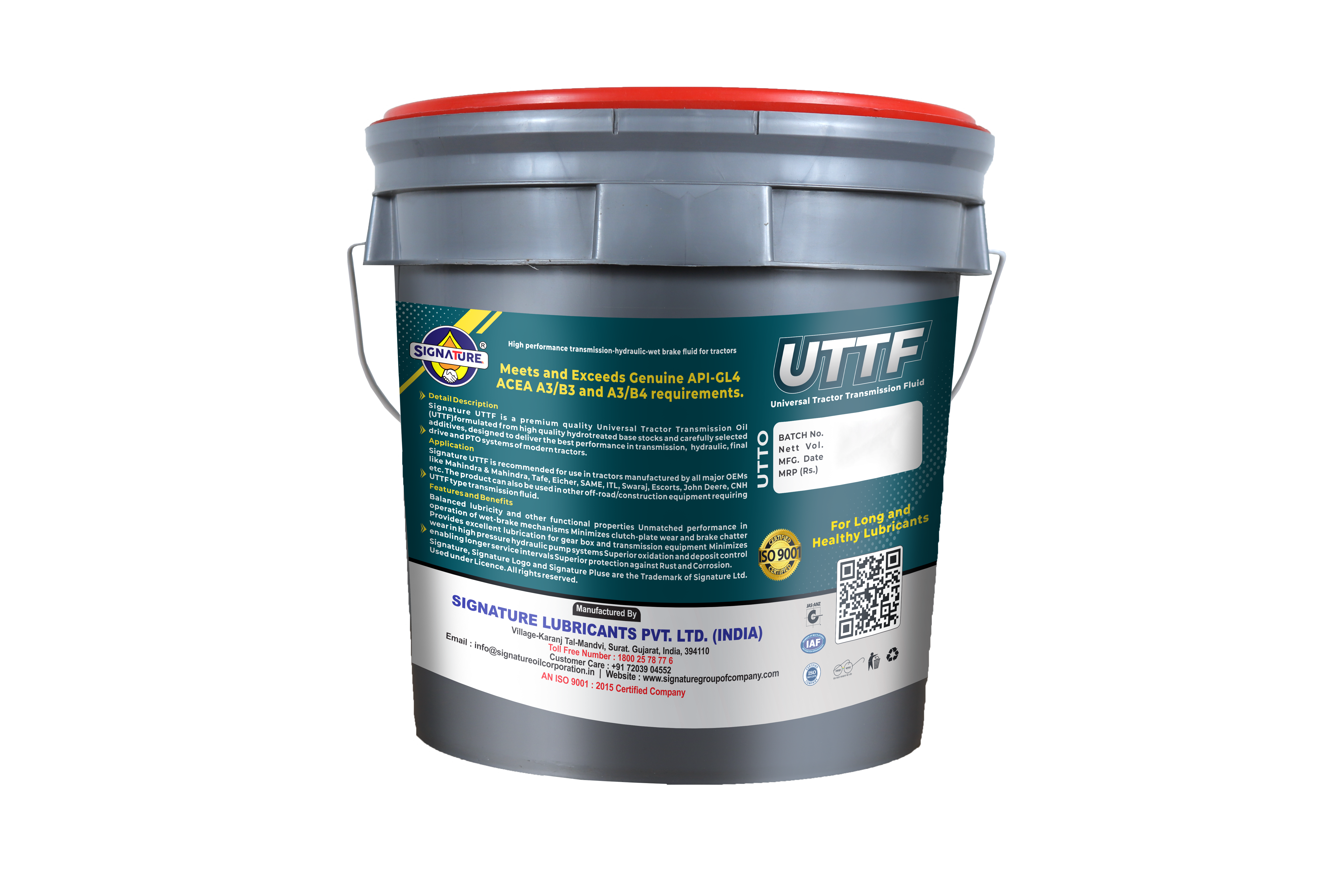10 Ltr Uttf Universal Tractor Transmission Fluid Ash %: Nil