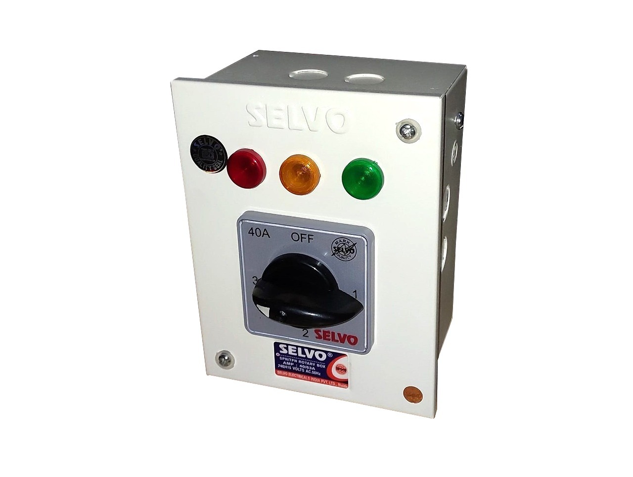White 40a Spn Phase Selector Enclosure