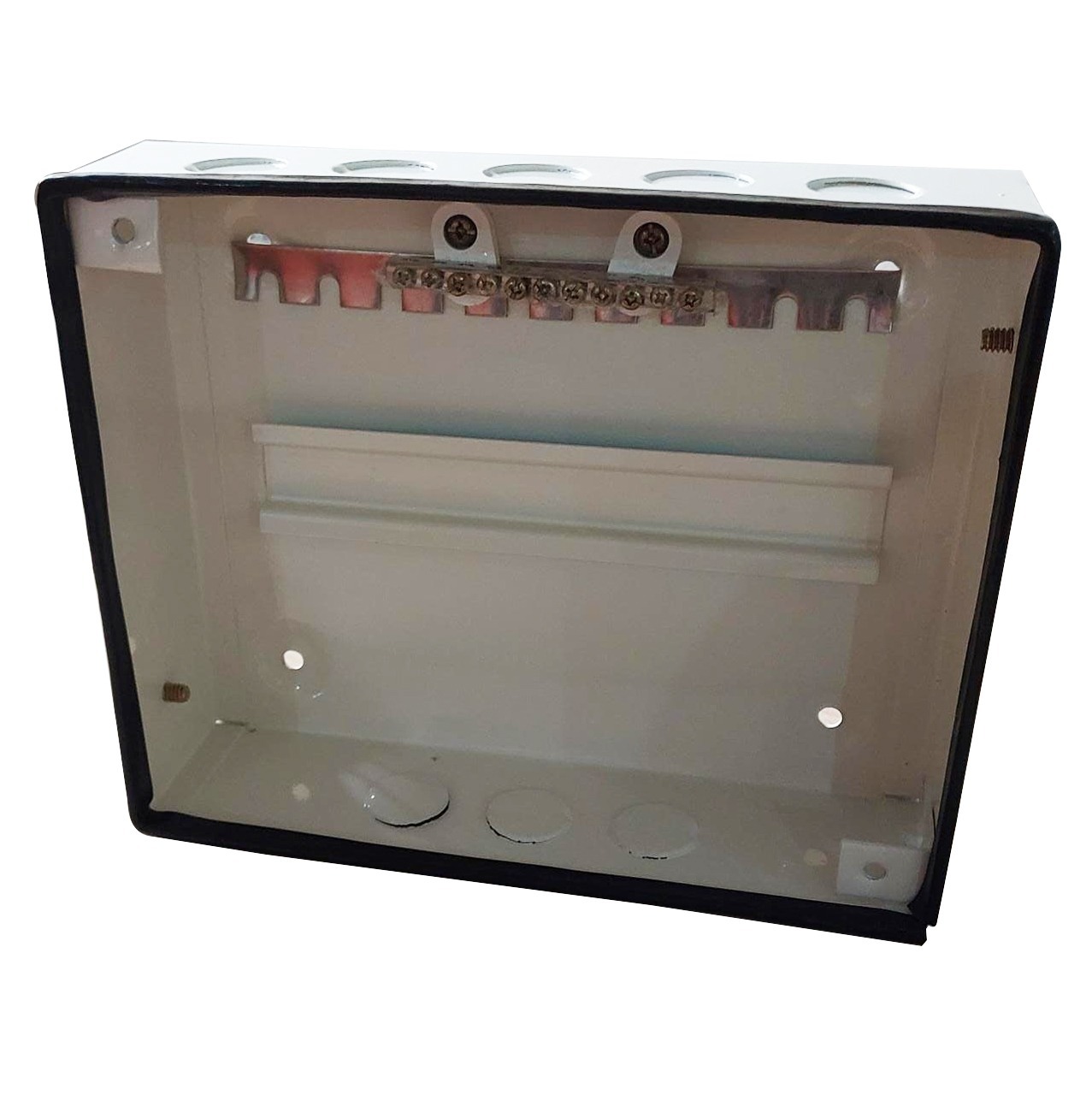 Selvo Distribution Board - 10 Way Spn Single Door, White Plastic Enclosure With Protective Circuit Breakers