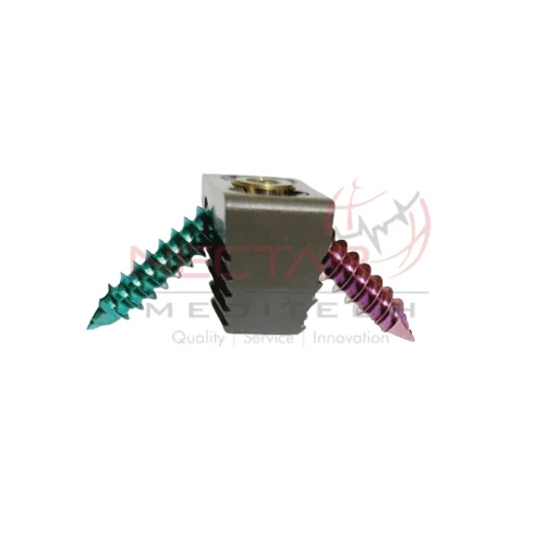 Silver-green-pink Cervical Cage With Screw