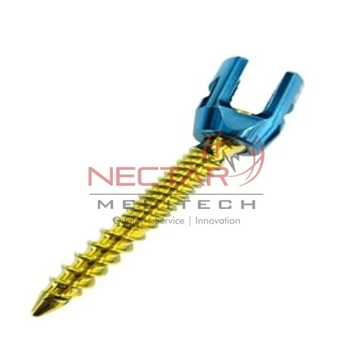 Golden-blue Dual Thread Polyaxial Screw