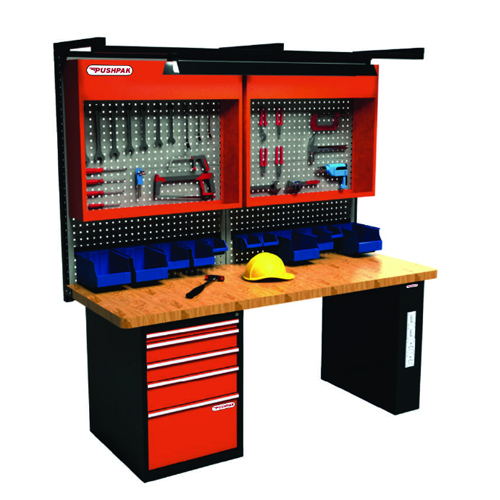 Industrial Work Benches - Polished Aluminum & Wood, Customized Sizes with High Weight Capacity and Heavy-Duty Durability