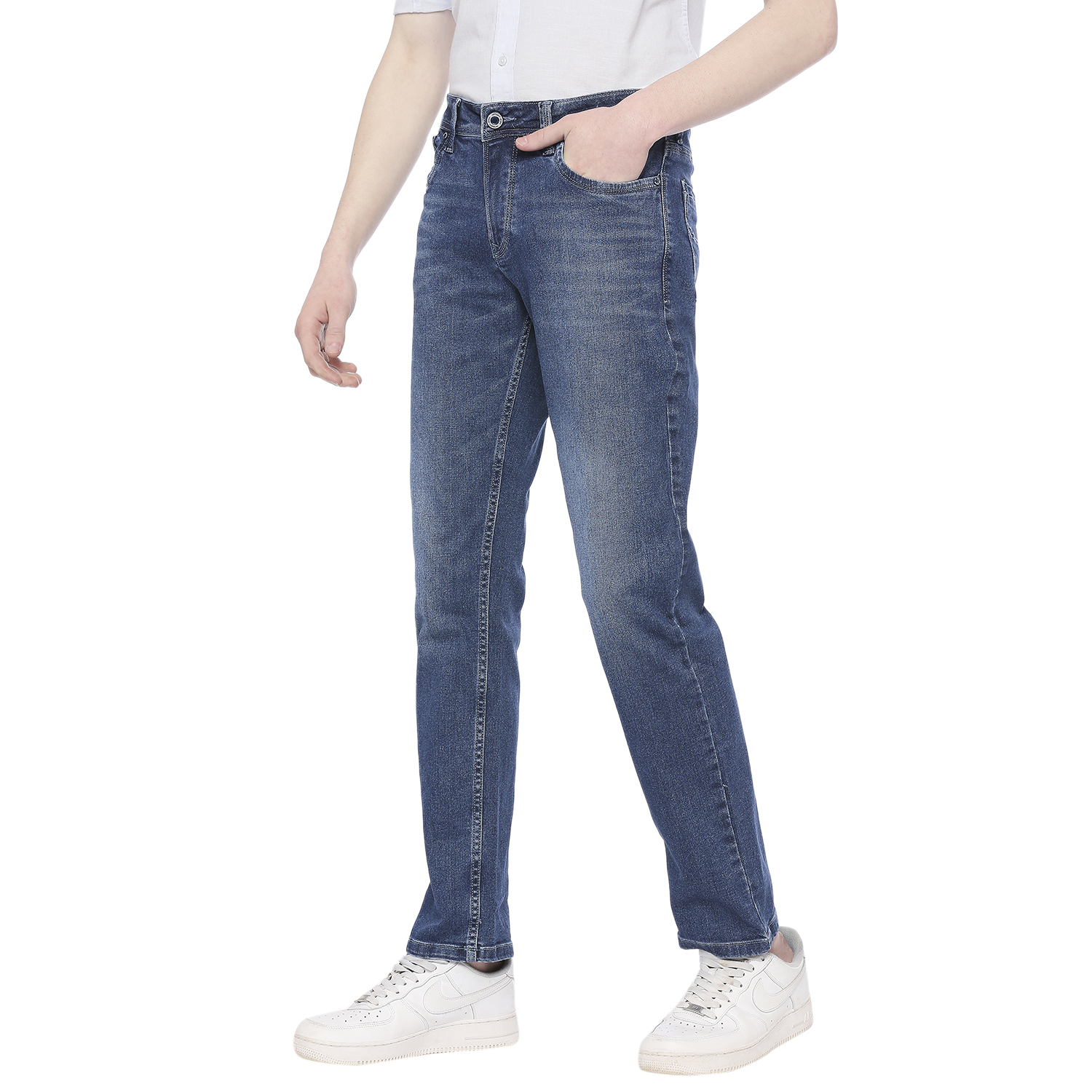 Denim Washable Regular Fit Men's Attitude - Blue, All Size, Plain Dyed, Seasonal Adaptability For Rainy, Spring, Summer, Winter