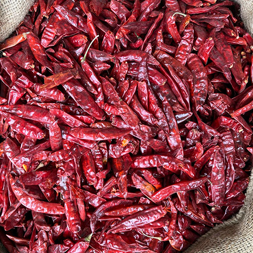 Whole Stemless Red Chilli - Solid Pieces, Vibrant Red Color | Premium Grade Spice For Culinary Delights, Perfect For Grinding And Flavoring