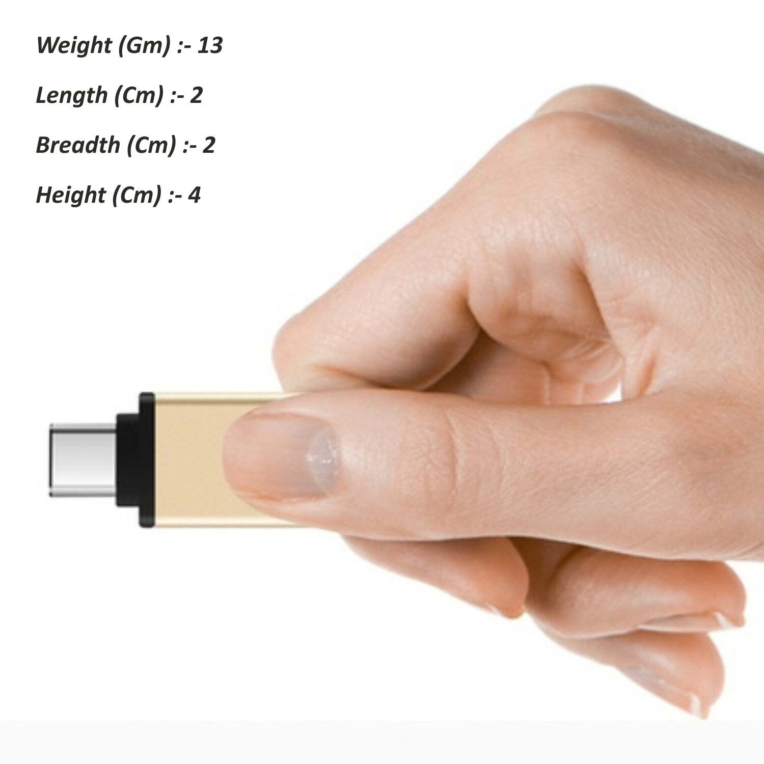 Type-c Otg Adapter (1370) - Plastic Body, Assorted Color | Versatile Type-c Otg Adapter For Seamless Connectivity