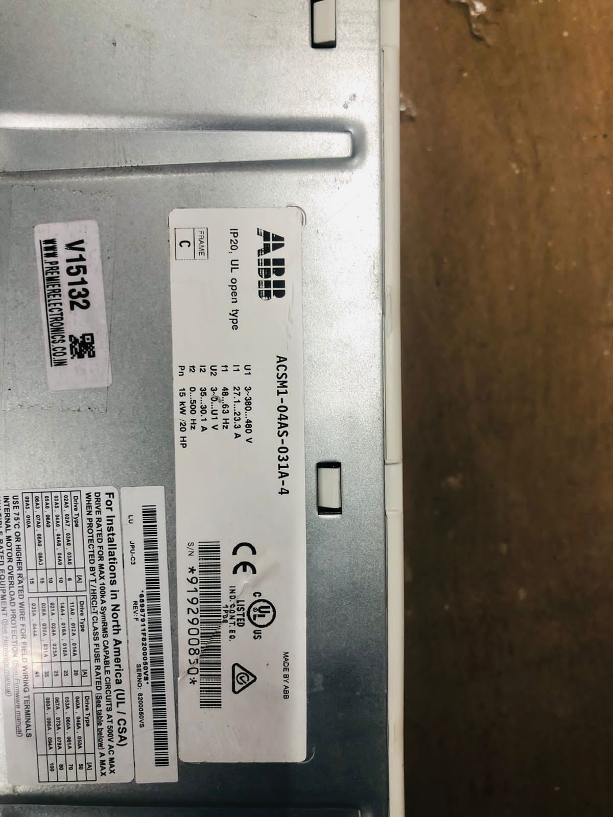 Abb Acs-m1 Ac Drive 15kw 400 Volt - Application: Industrial