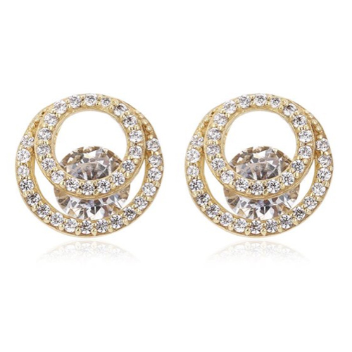 Engagement 18k Gold Plated Helical-shape Stud Silver Earring