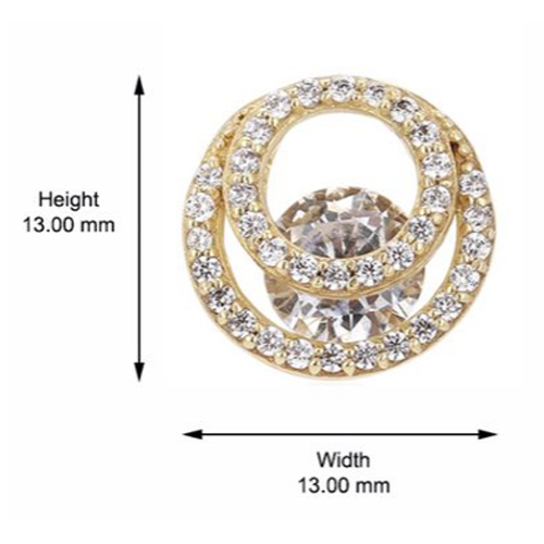 Engagement 18k Gold Plated Helical-shape Stud Silver Earring