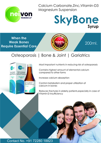 Calcium Carbonate With Vitamin D3 Syrup 200ml General Medicines