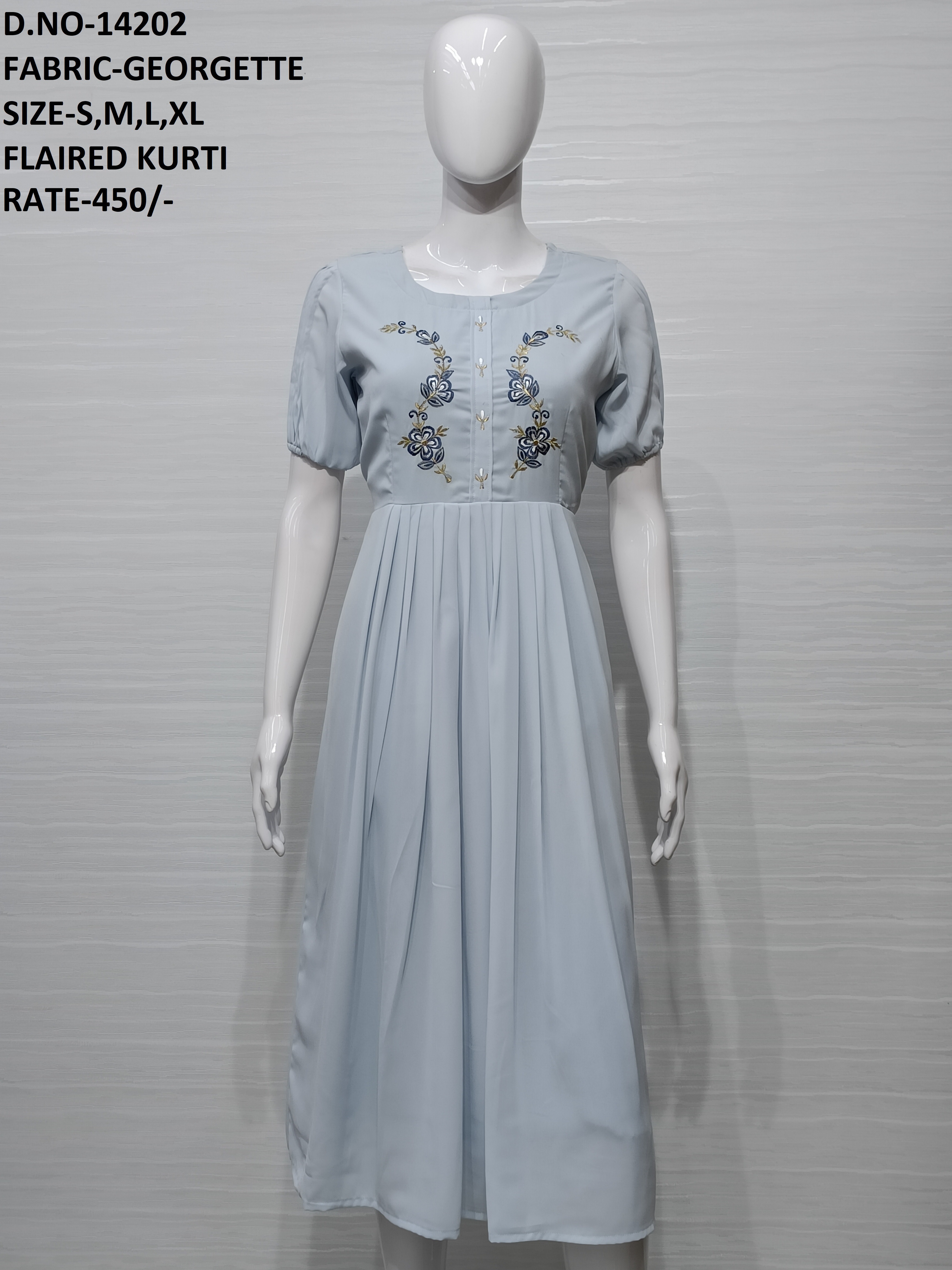 Ladies Ethnic Kurti - Georgette, Size M To Xl | Multi-color, Embroidered Pattern, Suitable For Rainy, Spring, Summer, Winter, Casual & Formal Wear