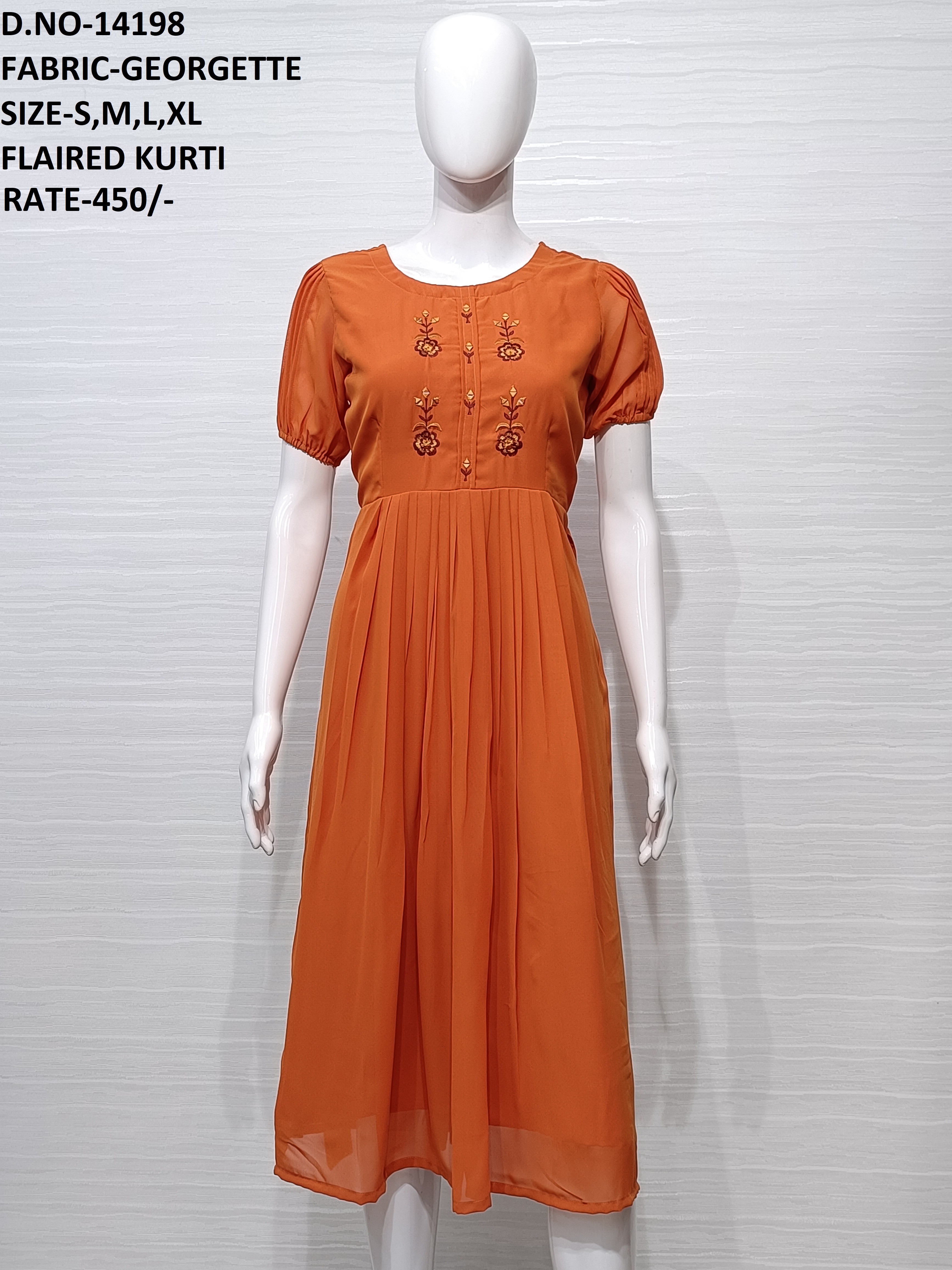 Ladies Ethnic Kurti - Georgette, Size M To Xl | Multi-color, Embroidered Pattern, Suitable For Rainy, Spring, Summer, Winter, Casual & Formal Wear