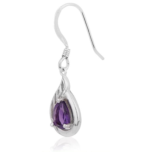 Pear Shape Dangle Silver Earrings Gender: Women